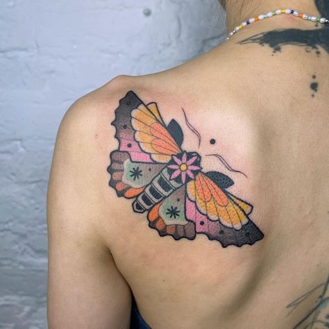 Art Deco Butterfly, Moth Tattoo, Butterfly Tattoo, Maple Leaf Tattoo, Geometric Tattoo, Watercolor Tattoo, Moth, Folk Art, With Love