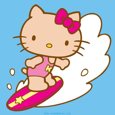 Found this on the Hello Kitty Facebook Page Surf's Up - It's Officially Summertime !! Hello Kitty Summer, Images Hello Kitty, Tropical Girl, Charmmy Kitty, Hello Kitty Images, Hello Kitty Characters, Miss Kitty, Kitty Drawing, Hello Kitty Drawing