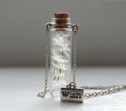 Dandelion Fluff, Dandelion Necklace, Seed Necklace, A Dandelion, Tube Necklace, Dandelion Wish, Dandelion Seed, Bottle Necklace, Fairy Dust