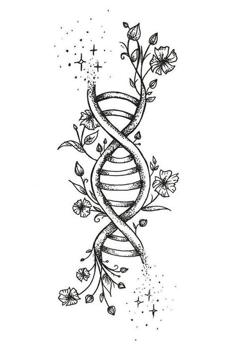 Dna Drawing, Dna Tattoo, Pencil Drawings Of Flowers, Drawings For Boyfriend, Tattoo Zeichnungen, Men Tattoos, Geometry Tattoo, Shoulder Tattoos, Mother Daughter Tattoos