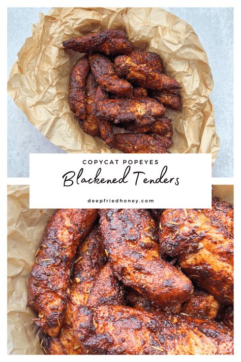 Popeyes Copycat Blackened Tenders, Blackened Chicken Tenders Air Fryer, Smoked Chicken Tenderloin Recipes, Blackened Ranch Popeyes Recipe, Popeyes Chicken Tenders Recipe, Smoked Chicken Tenderloins, Smoked Chicken Tenders, Popeyes Blackened Tenders Recipe, Grilled Chicken Tenders Recipes