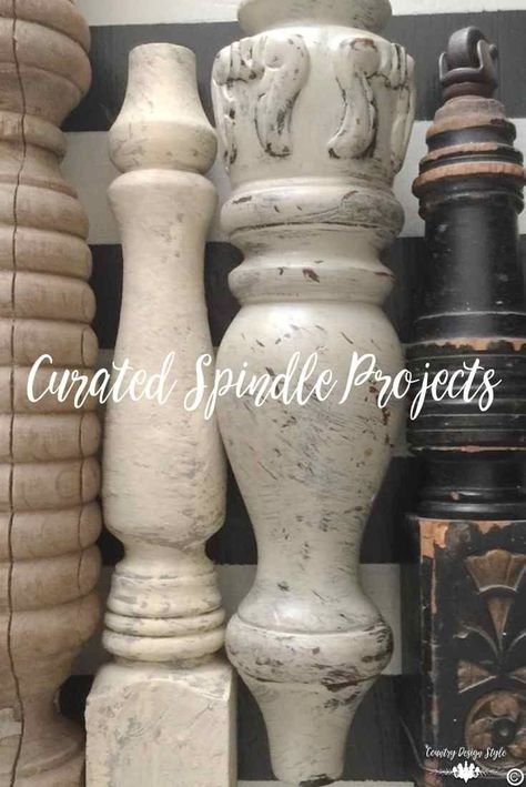 Wooden Spindles Repurposed, Diy Spindle Projects, Finials Ideas Diy, Repurpose Spindles Ideas, Wood Spindle Crafts, Spindle Decor, Primitive Crafts Diy, Spindle Candlesticks, Spindle Crafts