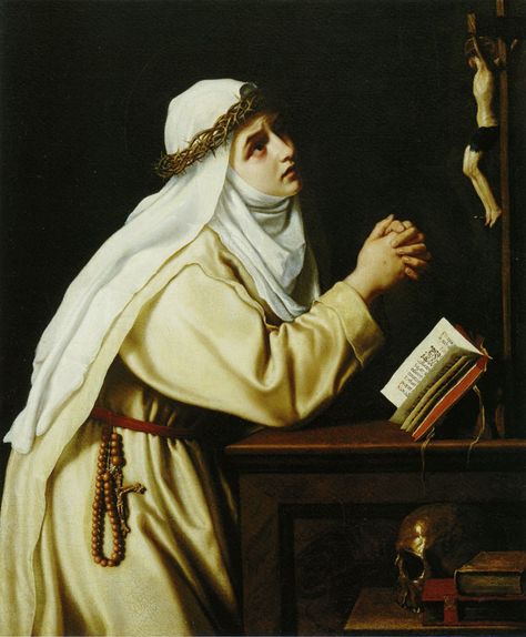 Cristofano Allori - Saint Catherine of Siena in Prayer Saint Catherine Of Siena, Happy Feast Day, Catherine Of Siena, St Catherine Of Siena, Psalm 143, Saint Catherine, Way Of The Cross, Southern Methodist University, Ancient Paintings