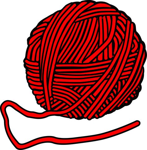 wool - coloured by @frankes, coloured line art wool, on @openclipart Yarn Clipart, Magic E, Celtic Symbols, Tail Feathers, Yarn Ball, Red Wool, Feminine Energy, Free Fabric, Crochet Yarn