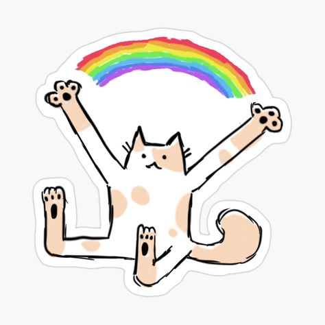 Queer Stickers, Happy Pride, Cat Stickers, Kitty, For Sale, Art