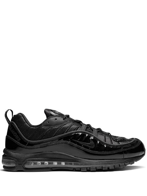 NIKE NIKE AIR MAX 98/SUPREME SNEAKERS - SCHWARZ. #nike #shoes Supreme Sneakers, Nike Air Max 98, Air Max 98, Sneaker Lovers, Tenis Nike, Nike T, Hype Shoes, Swoosh Logo, Triple Black