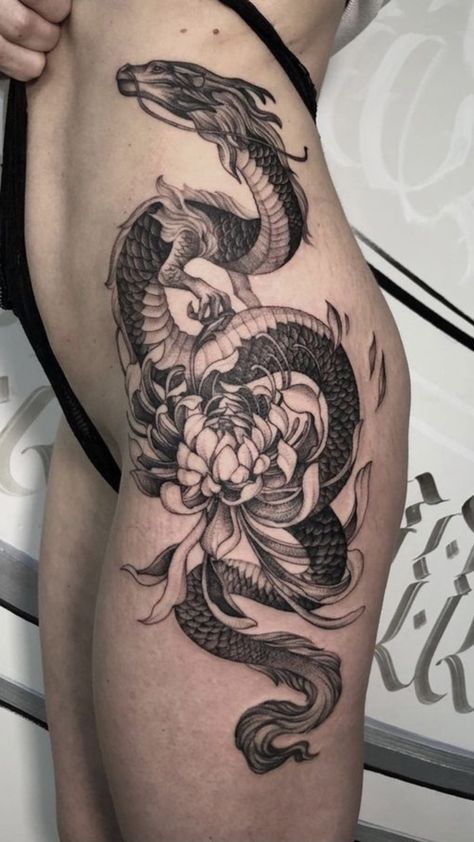 Hip Tattoo Ideas, Dragon Tattoo Drawing, Dragon Tattoo Art, Hip Tattoos, Dragon Tattoo For Women, Hip Tattoos Women, Tattoo Ideas For Women, Dope Tattoos For Women, Hot Tattoos