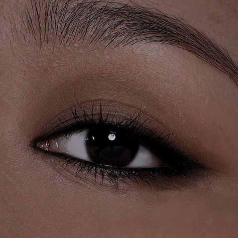 Black Eyeliner Looks Brown Eyes, Simple Makeup Looks Brown Eyeshadow, Simple Eyeshadow And Eyeliner, Black Liner Under Eye, Silver Simple Makeup Looks, Brown And Black Eyeliner, Christmas Smokey Eye, Makeup For Black Eyes Natural, Black Smoky Eyes Makeup Looks