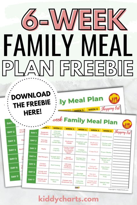 We know how difficult it is keeping on top of managing the family meal plan. So, we have created a free six week family meal plan to help you out! Here are tons of yummy, healthy and delicious family and kid friendly recipes to make. They are super easy and affordable + with this freebie you'll have it all more easier than ever before! Week Family Meal Plan, Kid Friendly Recipes To Make, Meal Plan For Toddlers, Ham And Cheese Omelette, Family Meal Planning Healthy, Family Meal Plan, High Protein Meal Plan, Protein Meal Plan, Kid Friendly Recipes