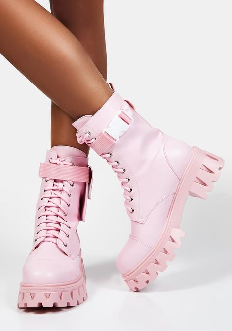 Pastel Platform Boots, Pink Combat Boots, Knee High Combat Boots, Chunky Combat Boots, Summer Fashion 2022, Dolls Kill Shoes, Barbie Vibes, Beach Styles, Punk Boots