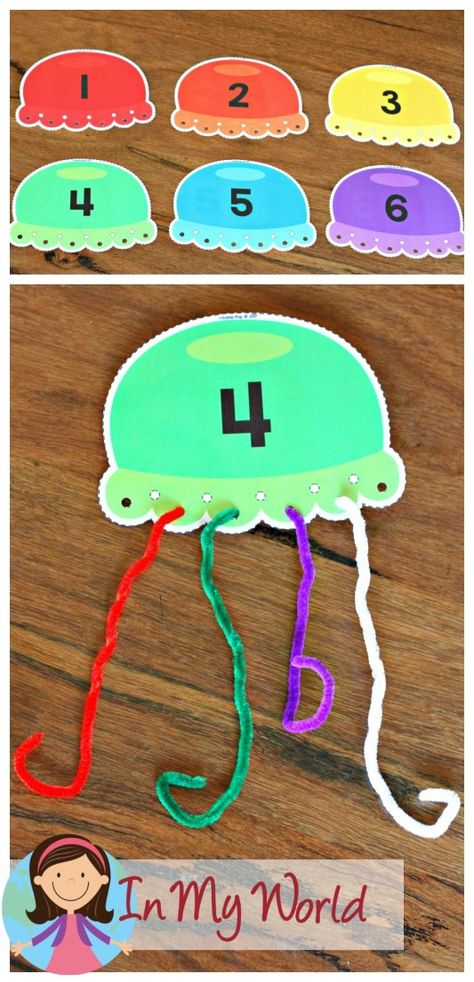 FREE Ocean Preschool Centers counting jellyfish tentacles Turner Tots, Ocean Animals Preschool, Ocean Activities Preschool, Ocean Preschool, Ocean Theme Preschool, Ocean Unit, Preschool Centers, Ocean Activities, Summer Preschool