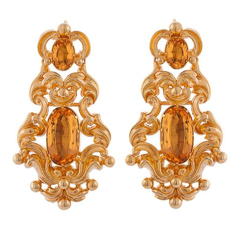 Baroque Earrings, Georgian Jewelry, Gold Baroque, Gold Topaz, Earrings Rose Gold, Topaz Jewelry, Baroque Style, Topaz Earrings, Baroque Fashion