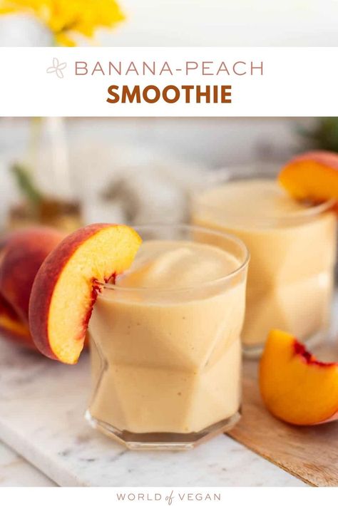 Peach Banana Smoothie, Peach Smoothie Recipes, Apricot Smoothie, Peach Smoothie, Smoothie King, Smoothie Drink Recipes, Mango Smoothie, Easy Smoothies, Fruit Smoothie Recipes