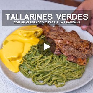 Tallarines Verdes Recipe Peru, Green Noodles, Peruvian Cuisine, Peruvian Recipes, Spinach Leaves, Chopped Garlic, Adobo, Pinch Of Salt, Red Onion