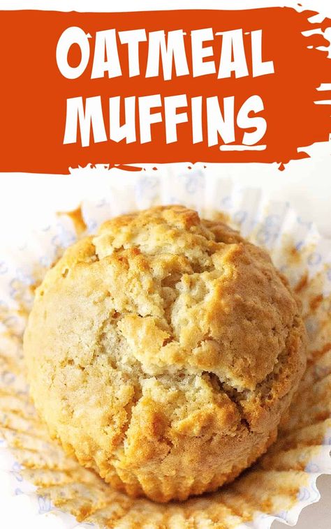 I know you'll love these muffins because they are everything we want: moist, fluffy, and super easy to make! They're our favorite breakfast muffins on the run because they can be frozen and reheated to order, and are fantastic warm with a dollop of butter and honey or maple syrup. Oatmeal Breakfast Muffins, Perfect Oatmeal, Oatmeal Baked, Oatmeal Muffin, Oatmeal Healthy, Oatmeal Muffin Recipes, Oat Muffins, Oatmeal Cups, Blueberry Oatmeal