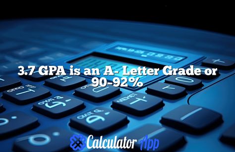 Understanding 3.7 GPA: The A- Letter Grade Achieving a 3.7 GPA is a significant academic milestone that reflects a student’s dedication and performanc... Check more at https://calculatorapp.io/gpa-calculator/gpa-scale/3-7/ Gpa Calculator, Academic Advising, Grade Point Average, Statistical Data, Academic Goals, Study Schedule, Supportive Friends, Academic Success, Prayer Board