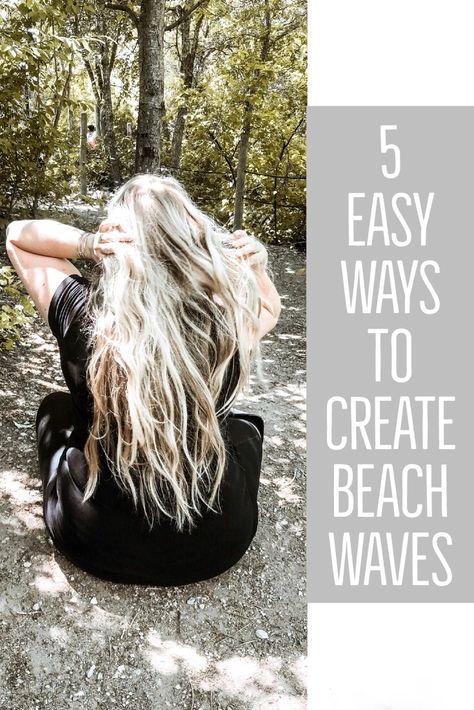 5 EASY WAYS TO CREATE BEACH WAVES in your hair! These are tricks that ACTUALLY work! From Hey Sunny Jess Heatless Waves Overnight, Overnight Beach Waves, Overnight Waves, Perfect Beach Waves, Heatless Waves, Everyday Curls, Wavy Hair Overnight, Curly Hair Overnight, Waves Tutorial