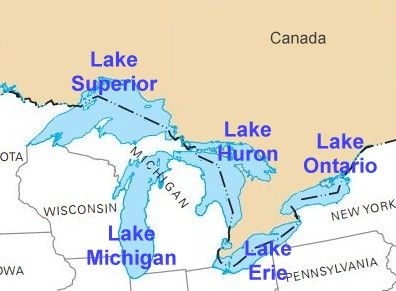 United States Geography: Lakes Great Lakes Map, United States Geography, Us Geography, Utah Lakes, Homeschool Geography, Crater Lake National Park, Lake Map, Lake Huron, Knowledge Quotes