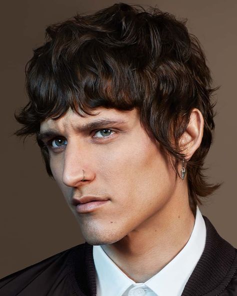 Vintage Man Haircut, 70s Rock Haircut, Men’s 70s Hair, Curly Mod Haircut, 60s Mens Hair, Mod Haircut Mens, Alternative Hair Men, Mod Hairstyle Men, 70s Hairstyles Men