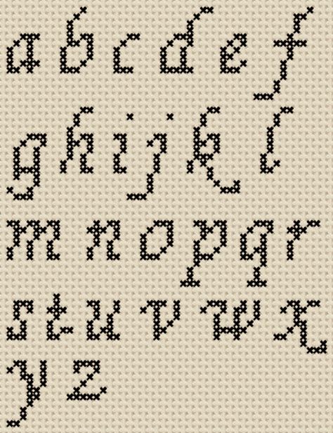 Cross Stitch Patterns: A to Z Alphabet Sampler (Small Letter Cursive) - Cross Stitch 4 Free Letter Cursive, Cross Stitch Letter Patterns, A To Z Alphabet, Z Alphabet, Alphabet Lettering, Cross Stitch Alphabet Patterns, Cross Stitch Beginner, Disney Cross Stitch Patterns, Small Letter