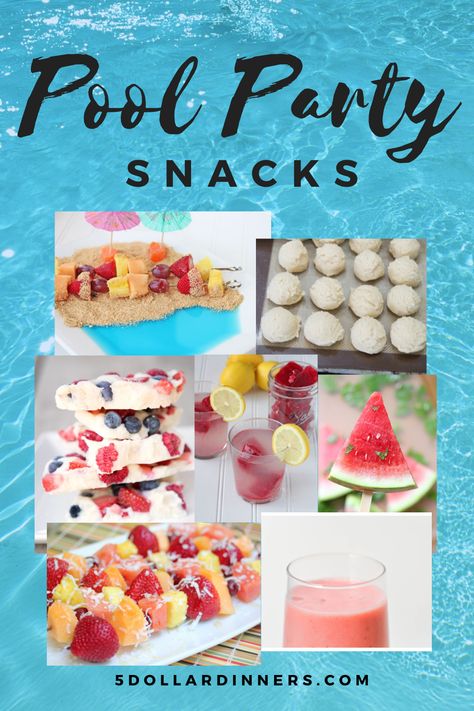 Pool Party Snack Ideas from $5 Dinners Pool Party Snack Ideas, Pool Party Snacks, Pool Snacks, 5 Dinners, Party Snack Ideas, Cold Snack, Pool Party Food, Summer Food Party, Pool Party Kids