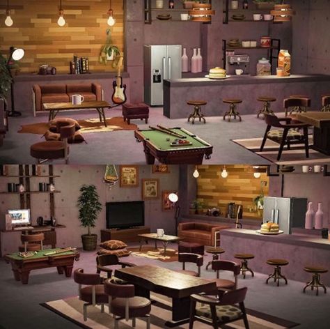 Anch Ideas, Bedroom Basement Ideas, Bedroom Basement, Basement Inspiration, Animal Crossing 3ds, Game Room Basement, Finished Basement Ideas, Ac New Leaf, Cozy Basement