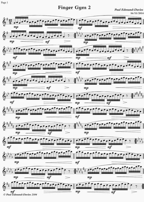 Teach Flute: Finger Gym 2 with Paul Edmund-Davies Alto Sax Sheet Music, Flute Lessons, Alto Saxophone Sheet Music, Finger Gym, Reading Sheet Music, Trumpet Sheet Music, Clarinet Music, Piano Music Lessons, Clarinet Sheet Music