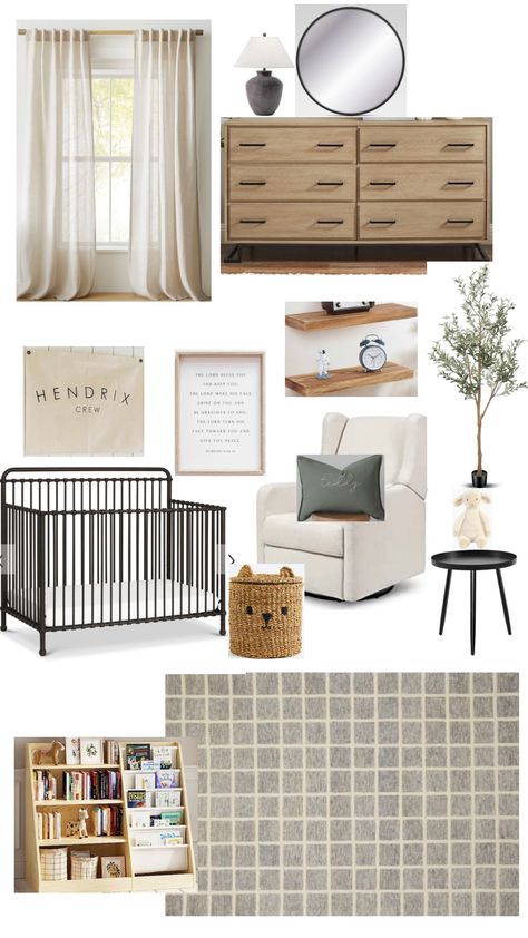 Boys Neutral Nursery, Nursery Mood Board Neutral, Accent Wall Boy Nursery, Minimalist Boy Nursery, Nursery Ideas Neutral Modern, Transitional Nursery Ideas, Vintage Neutral Nursery, Nursery Room Inspiration Boy, Neutral Baby Rooms