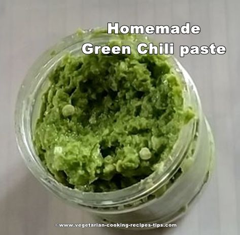 How to make green chili paste at homme, store and preserve for long homemade green chili paste Green Chili Paste Recipe, Green Chilli Paste Recipe, Indian Vegetable Side Dish, Homemade Green Chili, Chili Paste Recipe, Chili Paneer, Green Chili Recipes, Jalapeno Chili, Make Coconut Milk