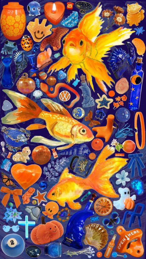 #fish #goldfish #blueaesthetic #orangeaesthic Goldfish Wallpaper, Fish Goldfish, Fish Background, Let's Make Art, Skate Art, Fish Wallpaper, Pretty Backgrounds, Halloween Wallpaper Iphone, Iphone Wallpaper App