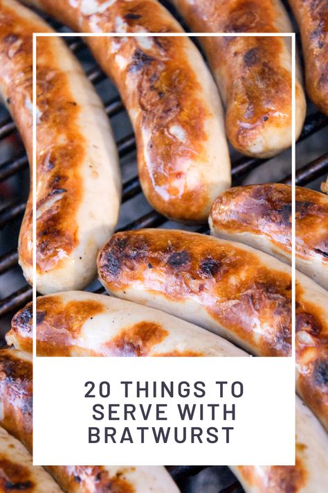 Bratwurst Sides Dishes, Bratwurst Party Ideas, Impossible Bratwurst Recipes, Bratwurst Meal Ideas, Bratwurst Buns, Best Bratwurst Recipes, Sides For Bratwurst, Things To Make With Bratwurst, Oktoberfest Sausage Recipes