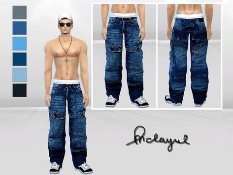 Sims 4 Baggy Pants Male, Sims4 Cc Clothing Male Pants, Sims 4 Cc Y2k Clothes Male, Sims 4 Male Cc Folder, Sims 4 Cc 2000s, Jaded London Jeans, Hip Hop Style Outfits, 2000 Clothes, Mods Sims 4