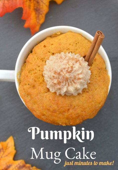 Pumpkin Mug Cake, Cinnamon Buttercream Frosting, Microwave Mug Recipes, Cinnamon Buttercream, Mug Cake Microwave, Mug Cakes, Cake Mug, Cake Simple, Keto Mug Cake