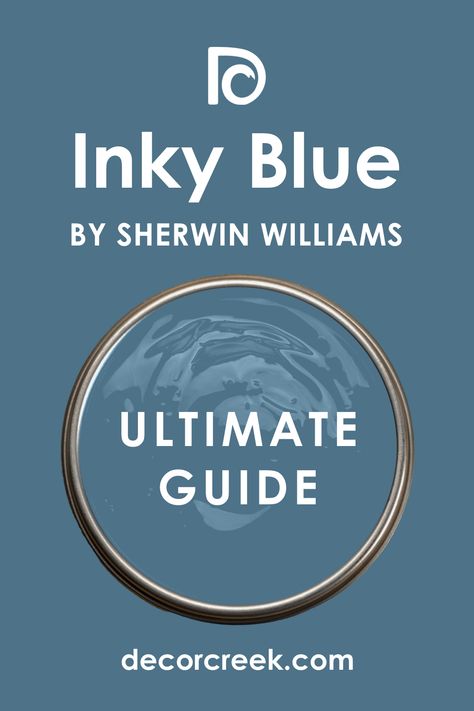 Inky Blue SW 9149 Paint Color by Sherwin-Williams Azure Tide Sherwin Williams, Inky Blue Sherwin Williams, Sherwin Williams Blue Paint Colors, Blue Complementary Color, Sherwin Williams Color Schemes, Coordinating Paint Colors, Sherwin Williams Blue, Blue Kitchen Walls, Boys Room Blue