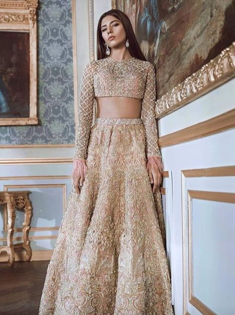 Punjabi Long Sleeve Lehenga, Orang India, Faraz Manan, Nikkah Dress, Desi Wear, Gaun Fashion, Pakistani Wedding Dress, Desi Clothes, Indian Bridal Wear