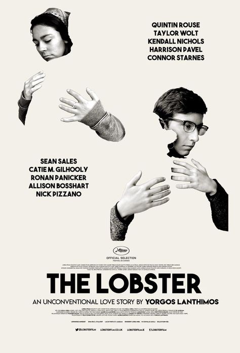 Film poster The Lobster Movie, Movie Poster Font, Ben Whishaw, Best Movie Posters, 타이포그래피 포스터 디자인, Poster Fonts, Beautiful Film, The Lobster, Movie Posters Design