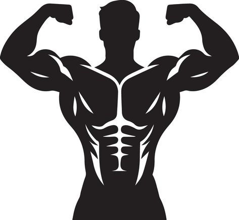 Gym Logo, Bodybuilders Men, Gym Attire, Body Builder, Black Color, Bodybuilding, Vector Art, Art Dolls, Gym