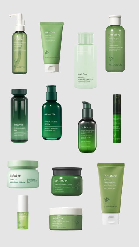 Innisfree Green Tea, Green Skincare, Skincare Packaging, Water Cleanse, Hydrating Serum, Amino Acids, Face And Body, Green Tea, Matcha