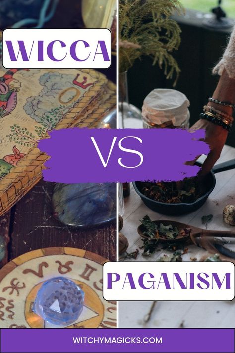 Delve into the realms of Wicca and Paganism, acknowledging their shared reverence for nature and life's cycles while recognizing the unique expressions of worship and belief within each tradition. #WitchyMagicks #WiccaPaganism #SpiritualDiversity Paganism Vs Wicca Vs Witchcraft, Pagan Vs Wiccan, Types Of Paganism, What Is Wicca, Pagan Basics, Paganism For Beginners, Celtic Wicca, Witchy Recipes, Witchcraft Stuff