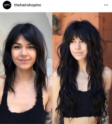 Long Shag With Balayage, Long Shag With Side Part, Shaggy Haircuts Long Hair, Long Shag Cut With Bangs, Long Shag With Curtain Bangs, Edgy Haircuts For Long Hair, Long Shag Hairstyles, Long Shag Haircut, Long Shag