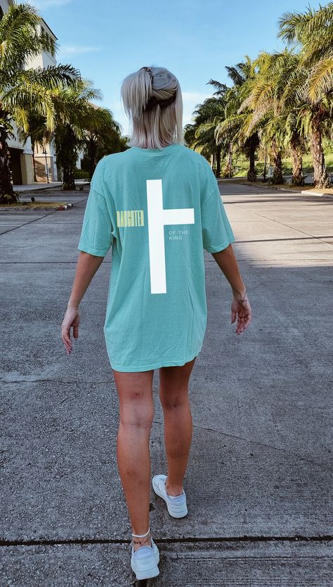 Women Christian Shirts, Oversized Christian Shirts, Cute Jesus Shirts, Youth Group Shirts Design, Christian Concert Outfit Summer, Christian Merch Ideas, Christian Shirt Design Ideas, Christian Outfits For Teens, Youth Group Outfits