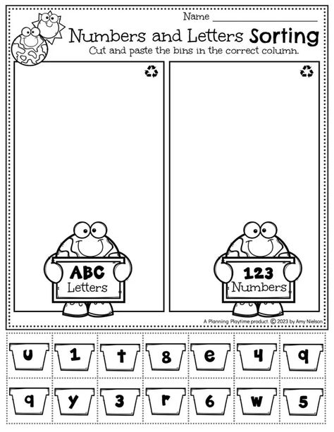 Letter Or Number Sort Free, Letter Number Sort Worksheet Free, Letter Sorting Activities For Preschool, Letter Number Sort, Earth Day Activities For Preschoolers, Sorting Activities For Preschool, Preschool Earth Day, Earth Day Preschool, Earth Day Preschool Activities