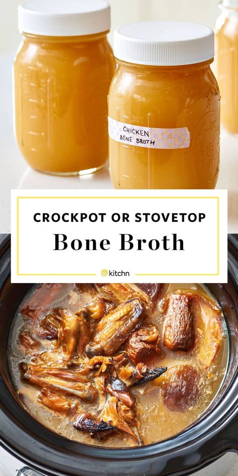 Soups Chicken, Slow Cooker Bone Broth, Chicken Bone Broth Recipe, Easy Homemade Soups, Bone Broth Benefits, Bone Broth Soup, Chicken Broth Recipes, Homemade Bone Broth, Chicken Bone Broth