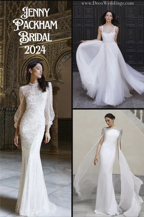 Vintage-style wedding dresses from Jenny Packham's 2024 collection Bridal 2024, Jenny Packham Wedding Dresses, Jenny Packham Bridal, Vintage Style Wedding Dresses, Vintage Inspired Wedding Dresses, Wedding Gowns Vintage, Vintage Inspired Wedding, Jenny Packham, Wedding Deco