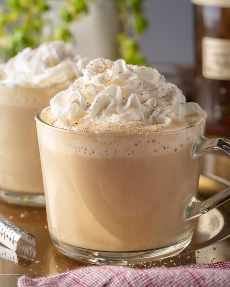 Boozy Eggnog Latte - Lunds & Byerlys Boozy Eggnog, Warm Cocktails, Eggnog Latte, Depth And Complexity, Food Manufacturing, Candy Cane Cookies, Boozy Drinks, Roast Coffee, Winter Cocktails