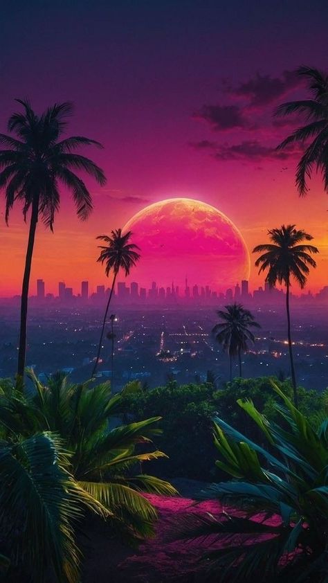 Synthwave Art, Attractive Wallpapers, Cityscape Wallpaper, New Retro Wave, Landscape Photography Nature, Art Gallery Wallpaper, Cool Wallpapers Cartoon, Sunset Wallpaper, Art Wallpaper Iphone