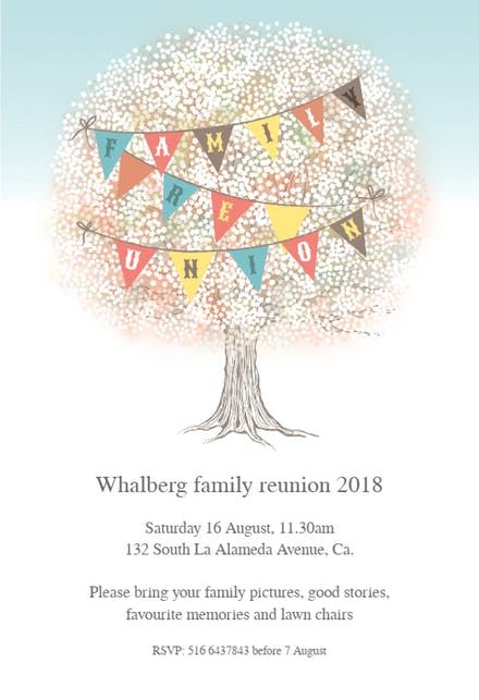 Family Tree - Family Reunion Invitation Family Reunion Invitations Templates, Family Reunion Themes, Reunion Invitation, Family Reunion Invitations, Family Tree Printable, Reunion Invitations, Greetings Island, Reunion Ideas, Free Family Tree