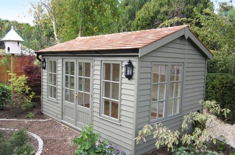 Aesthetic Home Design, Garden Shed Interiors, Insulated Garden Room, Office Company, Garden Cabins, Apex Roof, Summer House Garden, Garden Workshops, Shed Colours