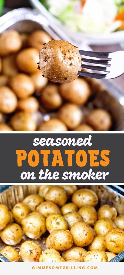 Pellet Smoker Potatoes, Potatoes In The Smoker, Smoker Recipes Sides, Grill Sides, Smokehouse Recipes, Smoker Cooking Recipes, Wood Pellet Grill Recipes, Indoor Smoker, Smoker Grill Recipes