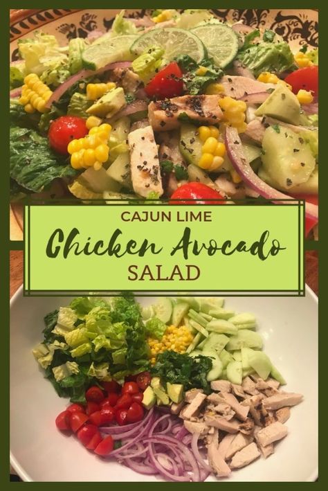 Cajun Lime Chicken Avocado Salad - Raising Teens Today Cajun Chicken Salad, Chicken Salad Sandwich Recipe, Side Salad Recipes, Easy Crockpot Dinners, Avocado Chicken Salad, Fresh Avocado, Cajun Chicken, Chicken Avocado, Slaw Recipes